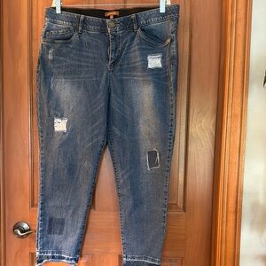 Blue Distressed Denim Jeans